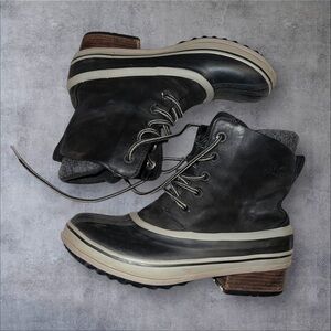 Sorel Faux Fur Boots - Black and Gray